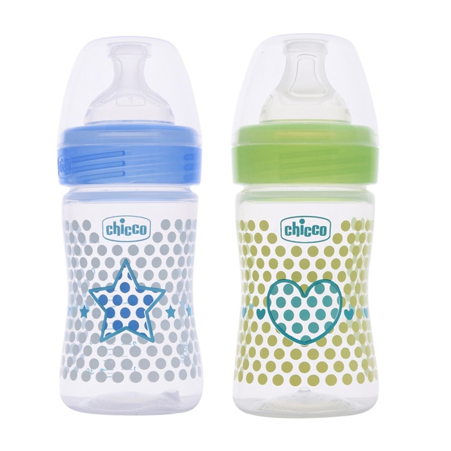 WellBeing Bi-Pack Feeding Bottle (150ml, Slow) (Blue Green)-Pink